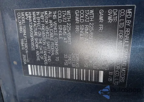 2016 Nissan Rogue S z USA, uszkodzony, nr VIN KNMAT2MV0GP608521